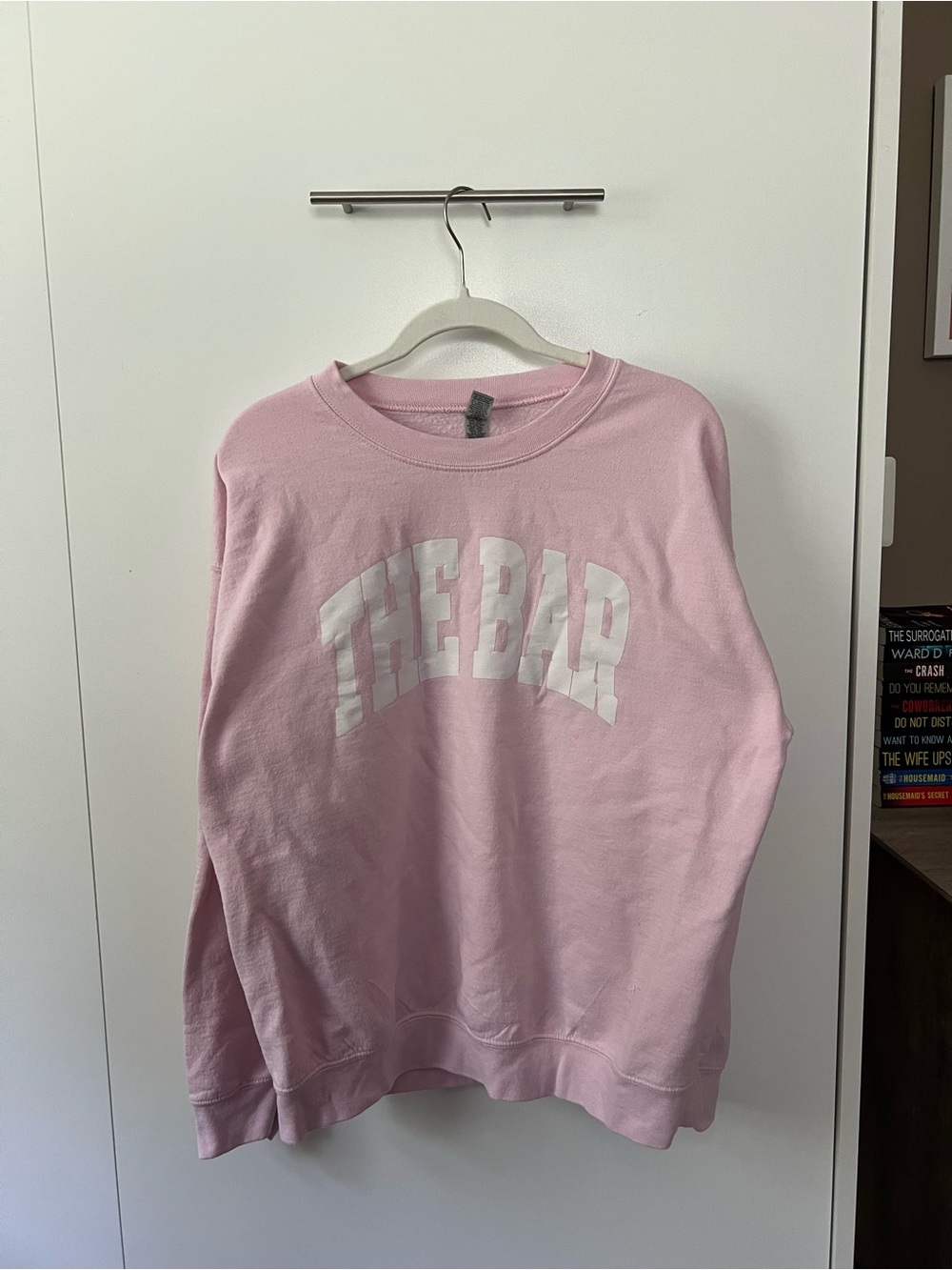 The Bar Pink Crewneck Sweatshirt with White Logo